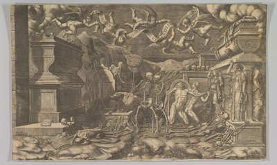 Die Vision von Ezechiel, 1554 neu veröffentlicht 1595 von Giorgio Ghisi