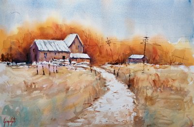 Rustikale Winter-Scheune von Giorgio Gosti