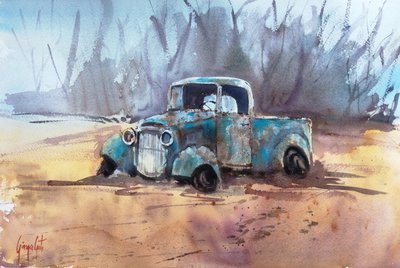 Rostiger blauer Pickup-Truck von Giorgio Gosti