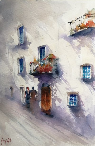 Sonnige Mittelmeerstraße von Giorgio Gosti
