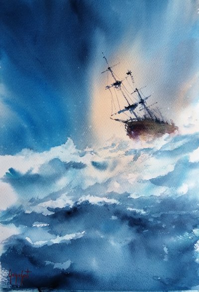 Großes Schiff Sturm von Giorgio Gosti