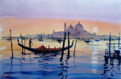 Venedig Gondel Sonnenuntergang von Giorgio Gosti