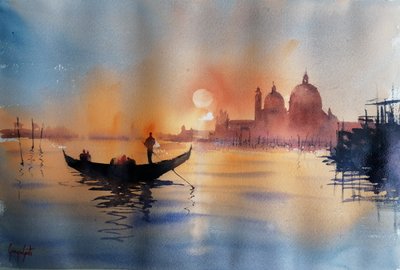 Venedig Sonnenuntergang Gondel von Giorgio Gosti
