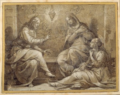 Christus im Hause von Martha und Maria von Giorgio Vasari