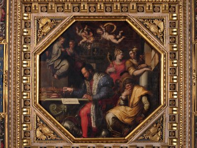 Cosimo studiert die Einnahme von Siena von Giorgio Vasari
