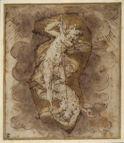 Zeichnung für die Engel des Gewölbes von Saint Michael, ca. 1511-74 von Giorgio Vasari