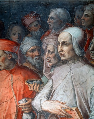 Marsilio Ficino flankiert von Paolo del Pozzo Toscanelli (Detail) von Giorgio Vasari