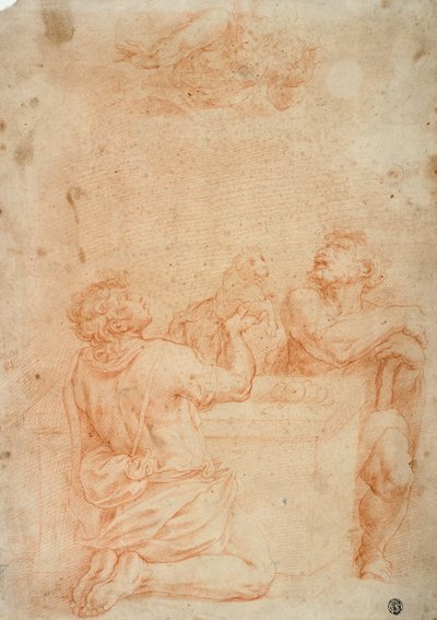 Opfer von Kain und Abel, mit Gottvater darüber von Giorgio Vasari