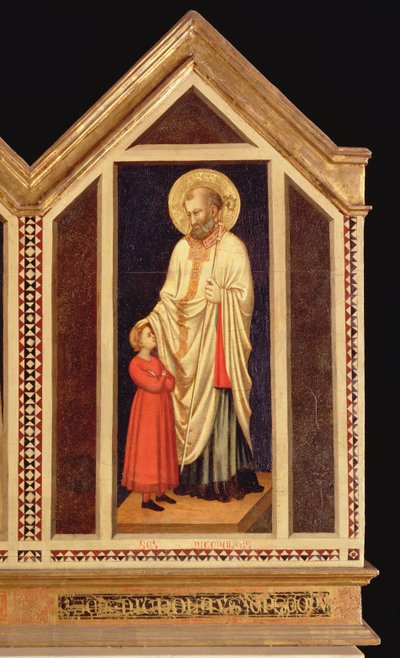 St. Nikolaus, aus dem St. Reparata Polyptychon (Detail) von Giotto di Bondone