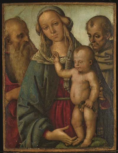 Jungfrau und Kind mit den Heiligen Hieronymus und Franziskus von Giovan Maria di Bartolomeo Bacci di (1450 1510) Belforte