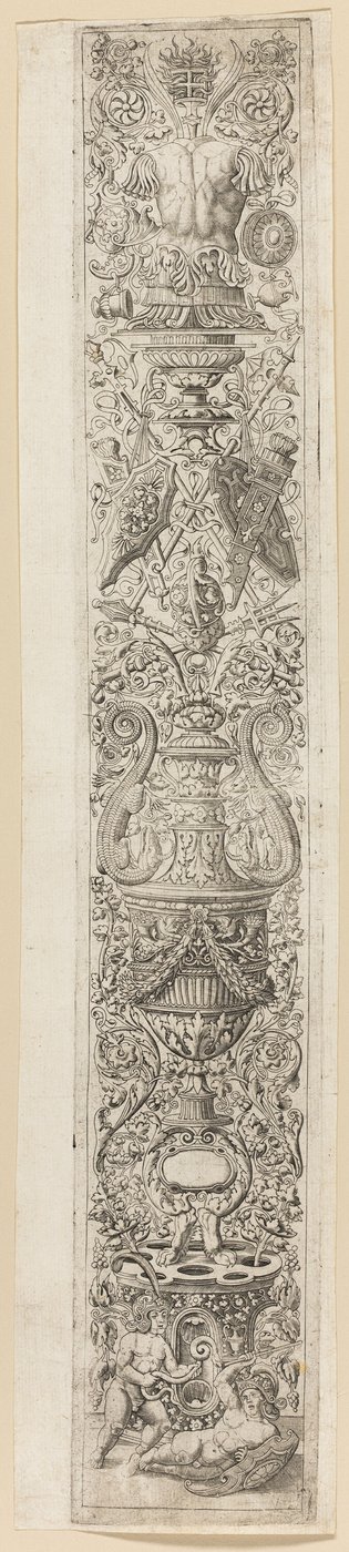Zwei Kinder mit Helmen, Tafel drei von Zwölf Ornamenttafeln von Giovan Pietro Birago