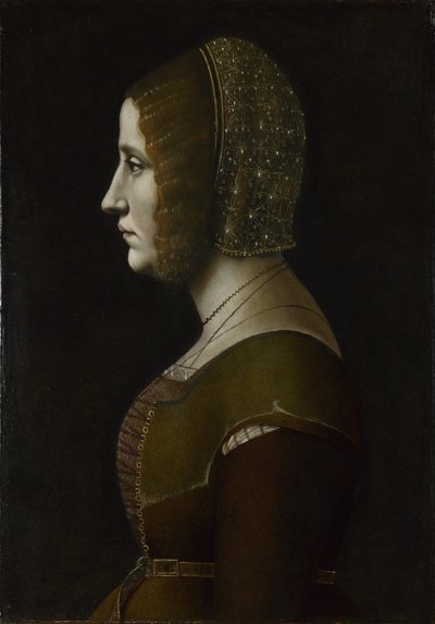 Porträt einer Frau im Profil, ca. 1495 von Giovanni Ambrogio de Predis