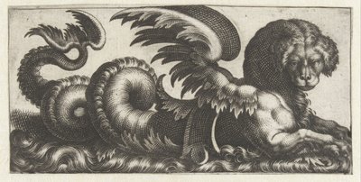 Geflügelter Seehund mit einer Art Sattel auf dem Rücken von Giovanni Andrea Maglioli