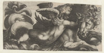 Seepferdchen mit einem Putto um den Hals von Giovanni Andrea Maglioli