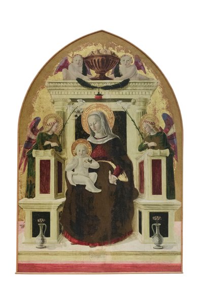 Madonna und Kind auf dem Thron mit Engeln von Giovanni Angelo d