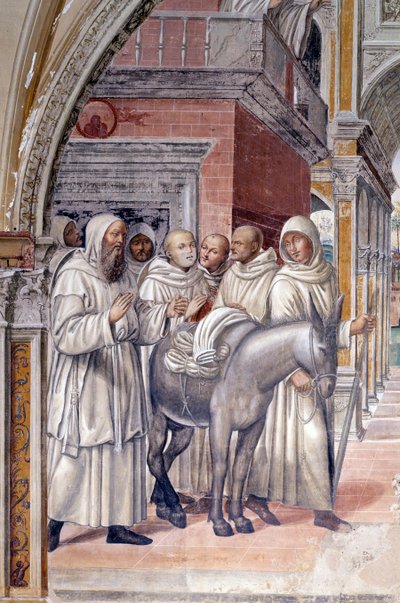 Florent schickte Prostituierte ins Kloster (Detail) von Giovanni Antonio Bazzi Sodoma