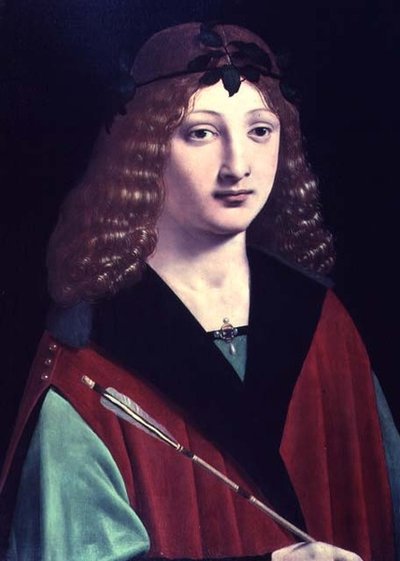 Porträt eines Jungen mit einem Pfeil von Giovanni Antonio Boltraffio