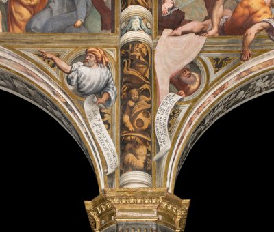 Zentrales Schiff, Feder erster und zweiter Spann Süd, IL Pordenone, Büsten mit Propheten von Giovanni Antonio Pordenone