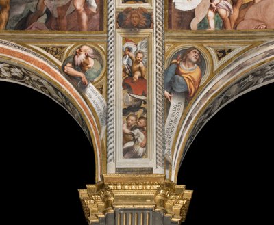 Zentrales Schiff, zweiter und dritter südlicher Spann, IL Pordenone 1520, Büsten mit Propheten von Giovanni Antonio Pordenone