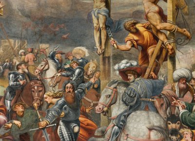 Gegenfassade, Kreuzigung 1520-21 (Detail) von Giovanni Antonio Pordenone