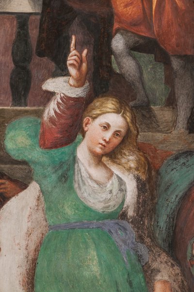 Disputation der heiligen Katharina mit den Philosophen (Detail) von Giovanni Antonio Pordenone