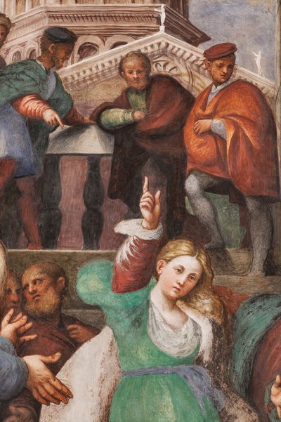 St. Katharinas Disputation mit den Philosophen (Detail) von Giovanni Antonio Pordenone
