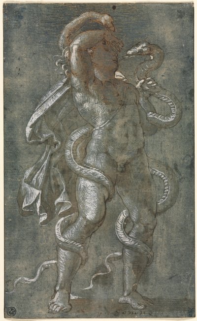 Mann, der von zwei Schlangen umschlungen wird, ca. 1527 von Giovanni Antonio da Pordenone