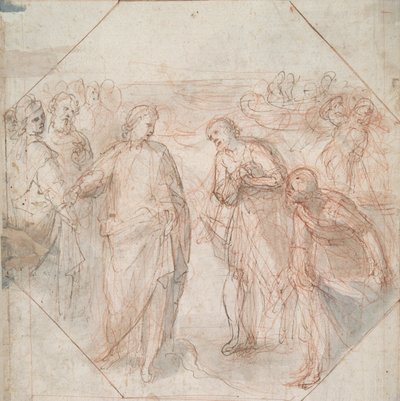 Der Sturz des Simon Magus (recto); Die Berufung von Jakobus und Johannes (oder von Petrus und Andreas) (verso) von Giovanni Balducci