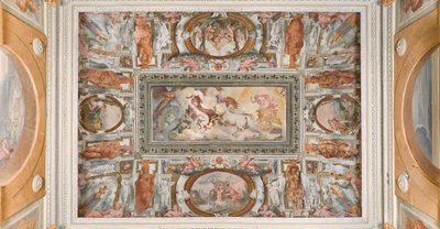 Sonnenwagen von Apollo gefahren, Apollo-Loggia, ca. 1560 von Giovanni Battista and Cambiaso Luca Castello