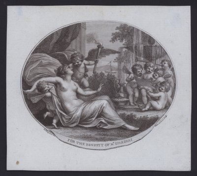 Benefizkarte für den italienischen Geiger, Komponisten und Opernimpresario Felice de Giardini von Giovanni Battista (after) Cipriani