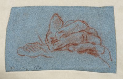 Studie einer linken Hand, ca. 1750-1754 von Giovanni Battista (attr. to) Tiepolo