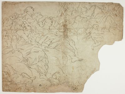 Heilige oder allegorische Figuren und Putti auf Wolken von Giovanni Battista Beinaschi
