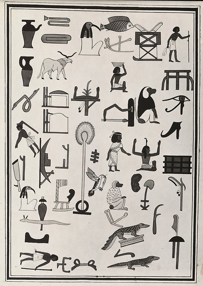 Zeichnungen der Dekorationen aus dem Grab des Pharao Psammetik I, reproduziert 1817 von Giovanni Battista Belzoni, im British Museum, London von Giovanni Battista Belzoni