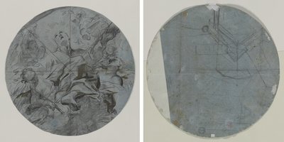 Apotheose eines Heiligen (recto); Architektonische Skizze(?) (verso) von Giovanni Battista Benaschi