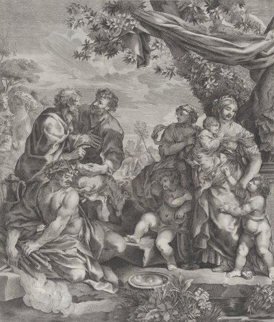 Allegorische Szene mit einem Opferschaf von Giovanni Battista Bonacina