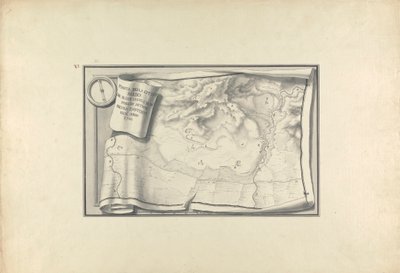 Plan der Ruinen von Sardis mit Überresten antiker Gebäude, die 1750 noch existierten von Giovanni Battista Borra