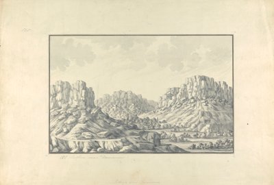 Ansicht von Hügelstädten oder Ruinen in der Nähe von Damaskus von Giovanni Battista Borra