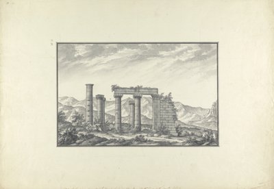 Ansicht der Ruinen eines ionischen Tempels in Sardis, wahrscheinlich der Tempel des Neptun von Giovanni Battista Borra