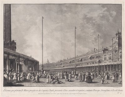 Tafel 9: Prozession am Fronleichnamstag auf der Piazza San Marco, aus 