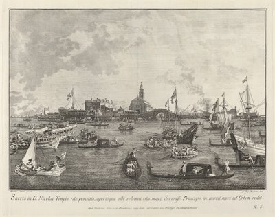 Der Doge im Bucintoro verlässt San Nicolò di Lido, 1763-1766 von Giovanni Battista Brostoloni