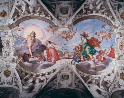 Aphrodite bittet Zeus, ihren Geliebten Anchises nicht zu töten von Giovanni Battista Carlone