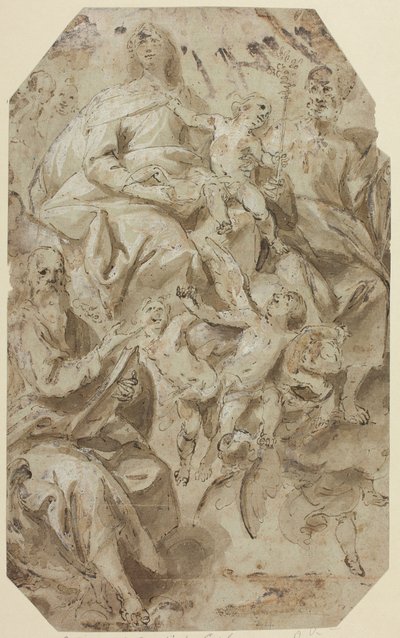 Madonna mit Kind und Heiligen von Giovanni Battista Carlone