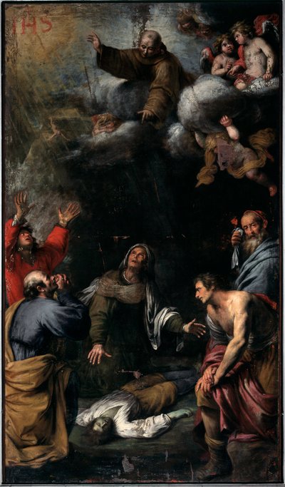 Wunder des Heiligen Bernardino von Siena von Giovanni Battista Carlone