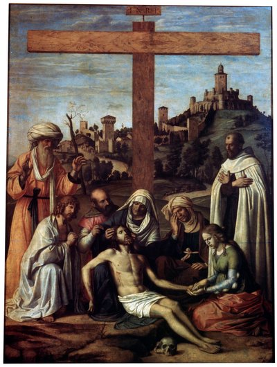 Die Beweinung Christi mit einem Karmelitenmönch, um 1510 von Giovanni Battista Cima da Conegliano