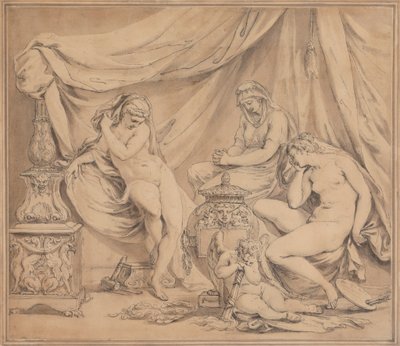 Entwurf für ein Denkmal zum Gedenken an Michelangelo von Giovanni Battista Cipriani