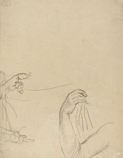 Studie von zwei Putti und einem drapierten Arm (verso) von Giovanni Battista Cipriani
