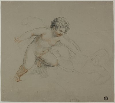 Zwei kämpfende Putti von Giovanni Battista Cipriani