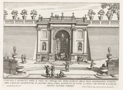 Brunnen in den Gärten der Villa Aldobrandini in Frascati von Giovanni Battista Falda