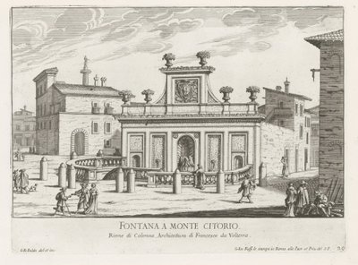 Fontäne auf der Piazza Montecitorio in Rom (Fontane di Roma) von Giovanni Battista Falda