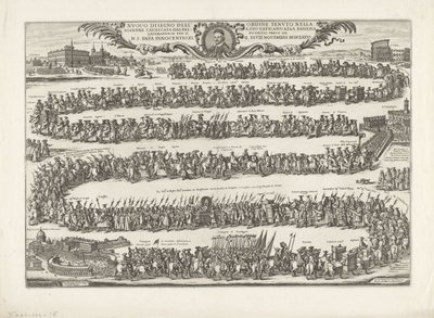 Prozession von Papst Innozenz XI. nach St. Johann von Lateran von Giovanni Battista Falda
